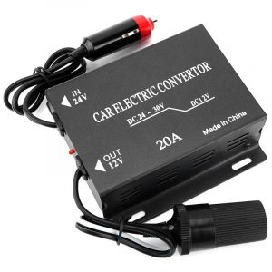 Gistuch - Convertisseur d'alimentation de voiture 20A, transformateur abaisseur 24V &agrave; 12V, Type allume-cigare