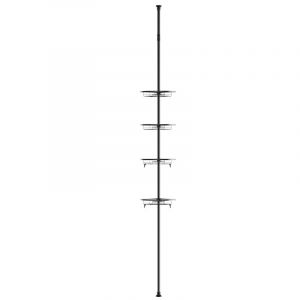 Sifree - tagère de Douche pour Salle de Bain Étagère d'angle en inox de qualité supérieure assortie d'un mât télescopique pour un montage variable