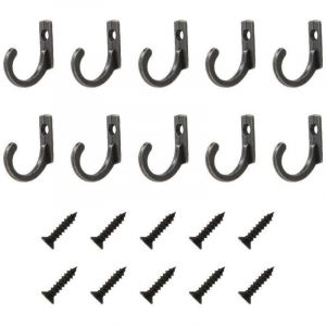 10 Pi&egrave;ces Crochet Mural a Visser Crochet Porte Manteau R&eacute;tro Crochet de Manteau M&eacute;tal Crochet Patere avec 10 Vis pour Salle de Bain Cuisine Chambre