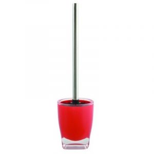 MSV - Brosse wc avec support Acrylique & Inox tahiti Rouge