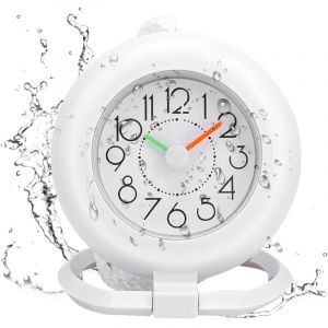 Horloge de salle de bain, horloge de salle de bain petite minuterie de douche &eacute;tanche r&eacute;veil num&eacute;rique horloge salle de bain cuisine horloge murale
