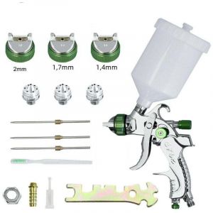 Pistolet &agrave; peinture professionnel HVLP 0,8/1,0/1,4/1,7/2,0 mm Buse d'a&eacute;rographe &agrave; gravit&eacute; pour peinture automobile Entra&icirc;nement pneumatique Vitesse &agrave;