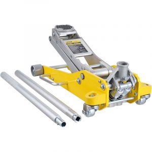 VEVOR Cric Rouleur 3 tonnes, Cric de Plancher Hydraulique a Profil Bas, Hauteur de Levage 93-465 mm, en Aluminium Robuste, Pompe de Levage Rapide a