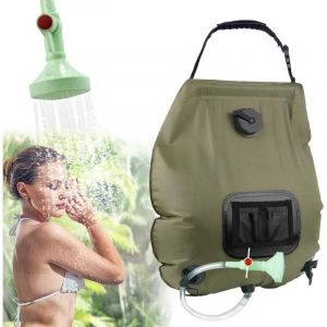 20L Solaire Sac de Douche, Sac de Douche Solaire Camping,Ext&eacute;rieur avec Flexible Commutable T&ecirc;te de Douche Tuyau