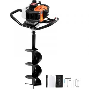 VEVOR Tariere a Essence, 52 CC, Tariere Thermique de Plantation 1450 W avec Foret 200 mm, 1 Tige deExtension, Tariere Spirale Moteur Puissant, pour