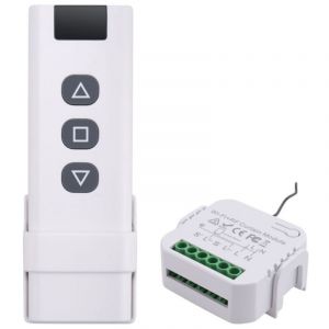 Interrupteur de Rideau Aveugle Tuya Smart Life WiFi 433Mhz avec T&eacute;L&eacute;Commande pour Commande Volet Roulant &eacute;Lectrique, 1RC 1RE