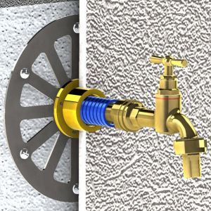 Applique robinet de jardin sous enduit APLIC'ENDUIT multicouche &Oslash;16x2 - Laiton - ANQUIER