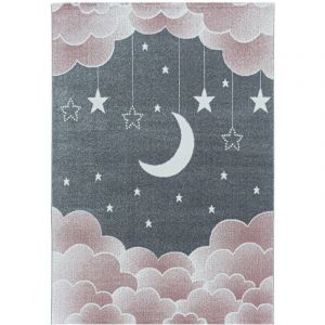 Funny - nuit etoilee - Tapis d'enfant (Rose - 120x170cm)