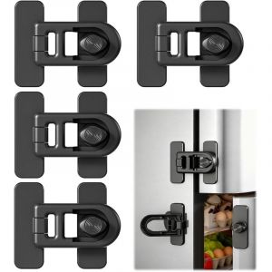 Bloque Porte Frigo, 4 Pi&egrave;ces Fermeture Frigo Porte, S&eacute;curit&eacute; Enfant Frigo, Cadenas Frigo pour r&eacute;frig&eacute;rateurs, cong&eacute;lateurs et armoires,utilisant un