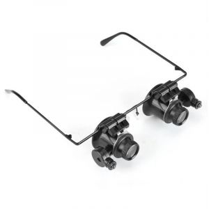 Eye Loupe, Eye Lunettes Loupe avec &eacute;clairage led Professionnel Eye Lunettes de r&eacute;paration pour Montre 20 x Loupe bijoutier