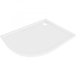 Mexen - Flow receveur de douche semi-circulaire asym&eacute;trique slim droit 100 x 80 cm, blanc brillant - 46Q108010R