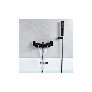 Ymyny - Mitigeur Baignoire Cascade Mural Robinet De Baignoire Pommeau De Douche Cascade Mural Robinet De Baignoire Chaud Et Froid (Noir)