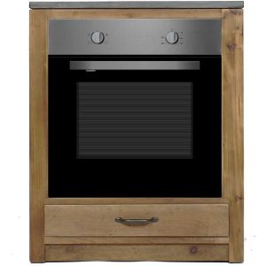Meuble bas de cuisine pour four et plaques de cuisson Champ&ecirc;tre