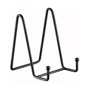 Chevalet Support Presentoir Porte Assiette - Noir Metal Support Assiette Decorative - Support Cadre Photo de Table - Présentoir de Fer pour Plaque