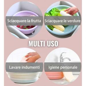 Bassine Pliable, Bassine Plastique (31cm, Violette) Panier Linge Pliable, Petite Bassine, Bol Pliable, Utile dans la Salle de Bains, Cuisine, Jardin,