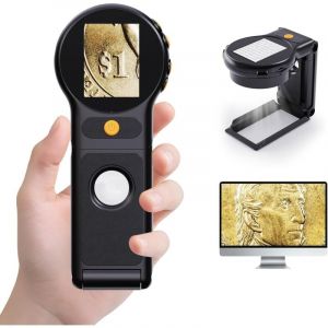 Lupe avec lumi&egrave;re, 500X loupe portable puissante pour la lecture, microscope de pi&egrave;ce USB, microscope num&eacute;rique pliable