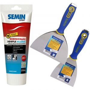 Enduit de rebouchage all&eacute;g&eacute; Semin pour trous et fissures importants - Int&eacute;rieur - tube de 250 ml, un couteau &agrave; enduire Multifonctions - 10 cm et un