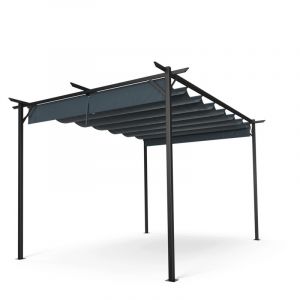 Blumfeldt Pergola 3x4 m, Pergola de Jardin avec Toit en Polyester R&eacute;sistant, Cadre en Acier Thermolaqu&eacute;, Montage Facile, Utilisable Toute l'Ann&eacute;e