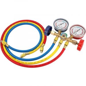 Ensemble de manom&egrave;tres pour collecteur de r&eacute;frig&eacute;rant, outils de climatisation avec tuyau et crochet pour lecture de pression R12, R22, R404A et R134A