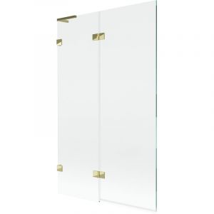 Mexen - Lunar l pare-douche de baignoire 2 volets &agrave; gauche 110 x 150 cm, transparent, dor&eacute; - 897L-110-100-50-00-L