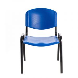 6 chaises de visiteurs empilables chaise salle d'attente conférence plastique bleu