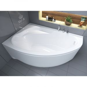 Baignoire Bain d'angle 150x100 Gauche avec tablier en acrylique, Siphon de bain et pieds (support) - Set 4en1 - Fabriqué en ue Badland marea