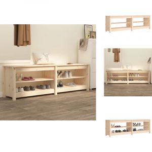 Vidaxl - Banc &agrave; chaussures 160x36,5x50 cm Bois de pin massif - Meuble Entr&eacute;e - Banc Chaussure - Rangement Chaussures - Rangement Int&eacute;rieur - Bois Pin