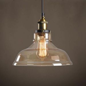 Verre Rétro Suspension Luminaire Industrielle Vintage Lustre Eclairage de Plafond Lampe Design Transparent Ø20CM 1PCS
