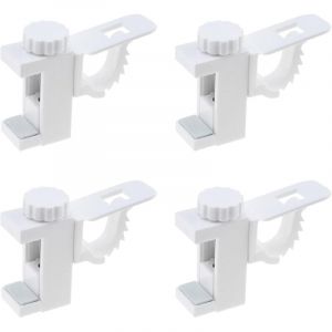 Ccykxa - 4 Pièces Support de Support de Pince Porte-Rideaux, Support De Support De Pince Porte-Rideaux, Barre Transversale Réglable Tringle à Rideaux