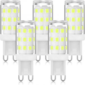 Ampoule LED G9 6000K Blanc froid 5W, LED &agrave; douille G9 &agrave; deux broches, ampoules G9 &agrave; &eacute;conomie d'&eacute;nergie pour lustre, pas de scintillement, non