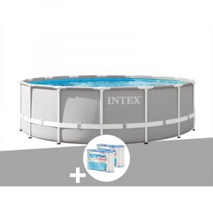 Intex - Kit piscine tubulaire Prism Frame ronde 4,57 x 1,22 m + 6 cartouches de filtration