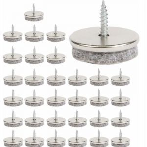 Patins Meubles - 32 Pack Patin De Chaise,28mm Diameter Patin Chaise Patin Meuble Ave Feutres &eacute;pai De 5mm Sont Une Protection Id&eacute;ale Du Pied De Chaise