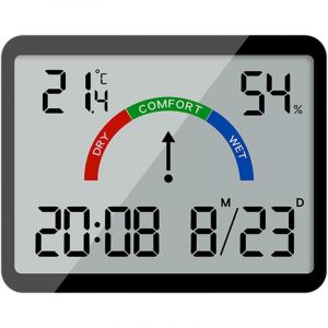 Horloge électronique numérique murale LCD Petit réveil multifonctionnel Température Horloge électronique Noir