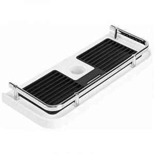 Sans Per&ccedil;age &eacute;tag&egrave;re de Douche pour Rail de Douche, R&eacute;glable Tablette Barre de Douche, Organiseur de Salle de Bain pour Shampooing Pour 22-25mm Rail