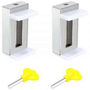 Serrure Fen&ecirc;tre Coulissante 2 Pi&egrave;ces R&eacute;glable Serrure de S&eacute;curit&eacute; de Porte Fen&ecirc;tre Serrure But&eacute;e Verrous de S&eacute;curit&eacute; avec Cl&eacute; pour Porte Fen&ecirc;tre