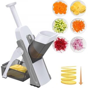 Coupe Frite Professionnel, Acier Inoxydable Decoupe Frite avec 2 Lames de Rechange, Coupe Frites Manuel Antid&eacute;rapant, Coupe Pomme de Terre Frite pour