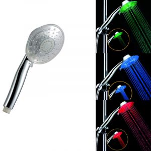 7 Couleurs led Lumi&egrave;res Pomme De Douche Ronde Unique Remise Pommeau De Douche Pluie pour Outil De Douche De Salle De Bain &agrave; La Maison - Csparkv