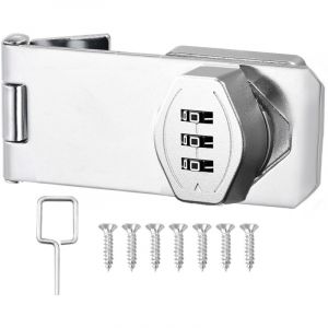 4 pouces Loquet Porte avec Serrure a Code, Verrou Porte Placard Serrure Armoire Serrure &agrave; Combinaison Verrou &agrave; Mot de Passe pour Portes, Fen&ecirc;tres,