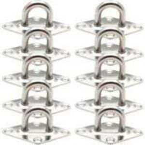 10 Pi&egrave;ces Fixation Anneau d'arrimage, Pontet INOX Oeil Plaques, Crochet d'arrimage Remorque Plaque Oeillet Acier Inoxydable 304 pour Fixer des