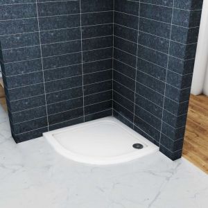 Ocean Sanitaire - Oc&eacute;an Receveur De Douche Blanc L.80 x l.80cm 1/4 De Cercle, Extra-plat Gel Coat, Bac &agrave; Douche Hauteur 3cm