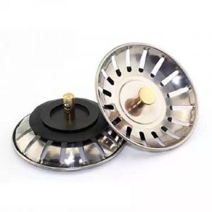 Pi&egrave;ces Bouchon Evier Cuisine INOX - Filtre Evier Universel (Dia: 78MM), Bonde Evier avec 18 Fentes, Grille Evier Antiblocage, Panier pour Evier