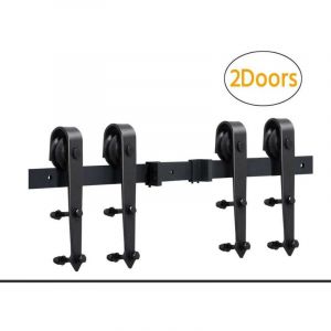 Sifree - 366cm Porte placard coulissante, Porte Coulissante, Rail porte coulissante, Roulette porte coulissante, Rail pour Système de Quincaillerie