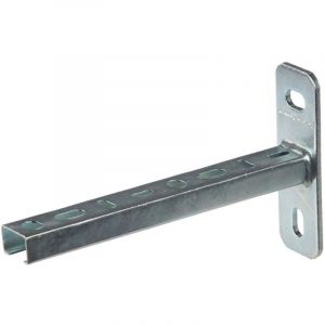Dalsys Console de rail, console murale 27/18 argent, support mural, support pour charges lourdes en acier galvanisé, résistant à la corrosion - 30cm,