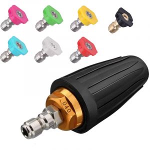Buse rotative et 7 pointes, raccord rapide 1/4', 4000 Psi, Noir, buse turbo pour nettoyeur haute pression, (406689), kit jet pour nettoyeur haute