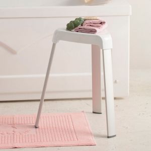 Tabouret de bain de, blanc, 25 x 29 x 45 cm
