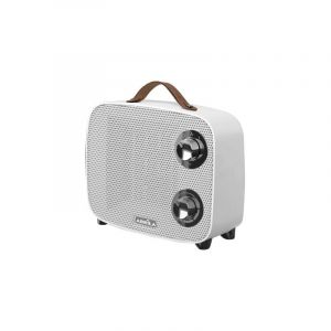 Fabrilamp - Ventilateur céramique ptc corcega 1500w blanc/chrome 2pouvoirs 3fonctions coupure thermique sécurité anti-basculement 21x23x13,6 cm