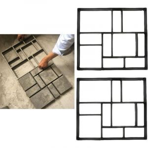 Moule a Pav&eacute; Beton Jardin, Moule &agrave; Pav&eacute; en Plastique, Moule Pierre Asym&eacute;trique Dalle Brique Ciment B&eacute;ton pour Bricolage All&eacute;e Jardin Chemin Pation