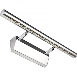 Lampe Salle de Bain Mirroir Acier Inoxydable LED 5W Applique Murale Lumi&egrave;re Tableau &Eacute;tanche IP44 avec Interrupteur -Blanc Froid