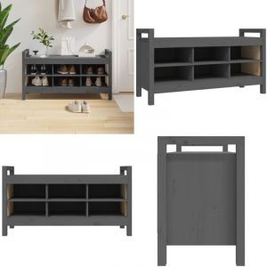 Vidaxl - Banc d'entrée Gris 110x40x60 cm Bois de pin massif - Banc D'entrée - Banc Coffre - Meuble Rangement - Banc Bois - Banc Design - Home & Living