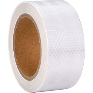 Bande R&eacute;fl&eacute;chissante Blanche, 10M 5cm Bande R&eacute;flecteur &Eacute;tanche Ext&eacute;rieure, Bande de S&eacute;curit&eacute; Auto-Adh&eacute;sive pour Voiture Camion Moto Bateau V&eacute;lo